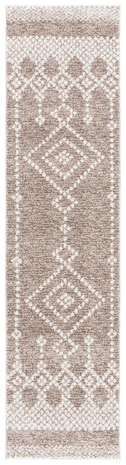 Tunisia 741 Bohemian Power Loomed 100 % Polyproplene Pile Rug Tan / Ivory