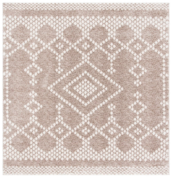 Tunisia 741 Bohemian Power Loomed 100 % Polyproplene Pile Rug Tan / Ivory