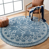 Tunisia 741 Bohemian Power Loomed 100 % Polyproplene Pile Rug Navy / Ivory