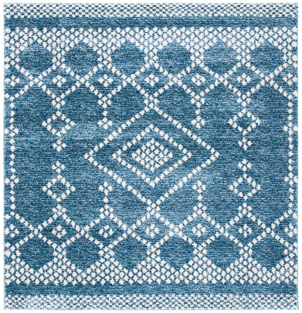 Tunisia 741 Bohemian Power Loomed 100 % Polyproplene Pile Rug Navy / Ivory