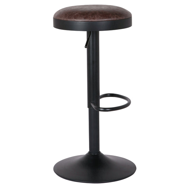 Juno Leatherette Adjustable Gaslift Swivel Bar Stool Set - Modern Industrial Style Comfort