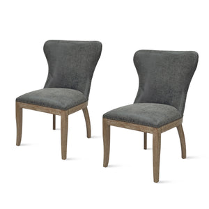 Dorsey Faux Leather Dining Chairs - Set of 2, Distressed Style with Driftwood Legs for Comfort