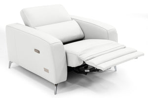 VIG Furniture Coronelli Collezioni Turin - Italian White Leather Recliner Chair VGCCROMA-WHIT-CH