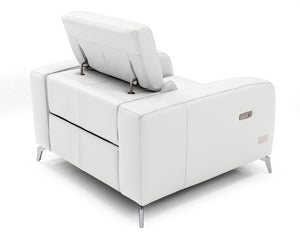 VIG Furniture Coronelli Collezioni Turin - Italian White Leather Recliner Chair VGCCROMA-WHIT-CH