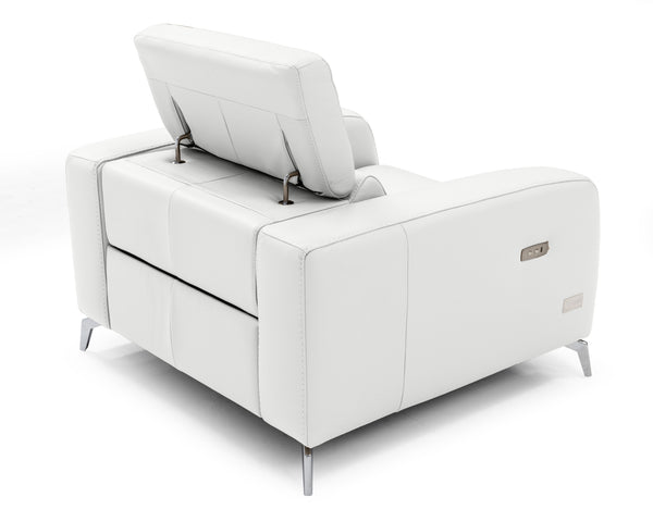 VIG Furniture Coronelli Collezioni Turin - Italian White Leather Recliner Chair VGCCROMA-WHIT-CH