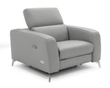 VIG Furniture Coronelli Collezioni Turin - Italian Grey Leather Recliner Chair VGCCROMA-GRY-CH