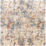 Tuscany TUS-2301 Modern Polypropylene, Polyester Rug TUS2301-710SQ Metallic - Gold, Bright Blue, Khaki, Sage 91% Polypropylene, 9% Polyester 7'10" Square