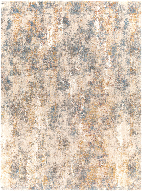 Tuscany TUS-2303 Modern Polypropylene, Polyester Rug TUS2303-710103 White, Butter, Khaki, Aqua, Burnt Orange, Metallic - Champagne 91% Polypropylene, 9% Polyester 7'10" x 10'3"