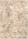 Tuscany TUS-2304 Modern Polypropylene, Polyester Rug TUS2304-9121 Cream, Aqua, White, Dark Brown, Metallic - Champagne 91% Polypropylene, 9% Polyester 8'10" x 12'1"