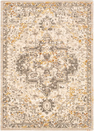 Tuscany TUS-2307 Traditional Polypropylene, Polyester Rug TUS2307-9121 Metallic - Champagne, Cream, Burnt Orange, Dark Brown, Denim 91% Polypropylene, 9% Polyester 8'10" x 12'1"