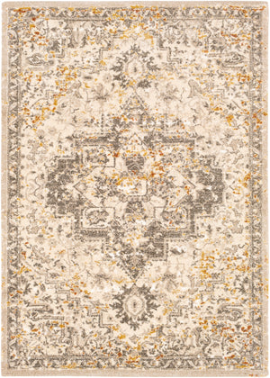 Tuscany TUS-2307 Traditional Polypropylene, Polyester Rug TUS2307-9121 Metallic - Champagne, Cream, Burnt Orange, Dark Brown, Denim 91% Polypropylene, 9% Polyester 8'10" x 12'1"