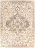 Tuscany TUS-2307 Traditional Polypropylene, Polyester Rug TUS2307-710103 Metallic - Champagne, Cream, Burnt Orange, Dark Brown, Denim 91% Polypropylene, 9% Polyester 7'10" x 10'3"