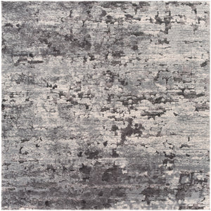 Tuscany TUS-2310 Modern Polypropylene, Polyester Rug TUS2310-710SQ Medium Gray, Charcoal, Black, Ivory 85% Polypropylene, 15% Polyester 7'10" Square