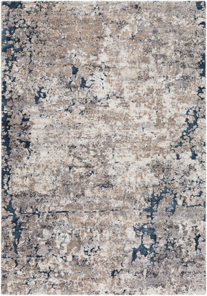 Tuscany TUS-2313 Modern Polypropylene, Polyester Rug TUS2313-9121 Denim, Medium Gray, Black, Ivory, Charcoal, Tan, Beige, Dark Blue 85% Polypropylene, 15% Polyester 9' x 12'1"