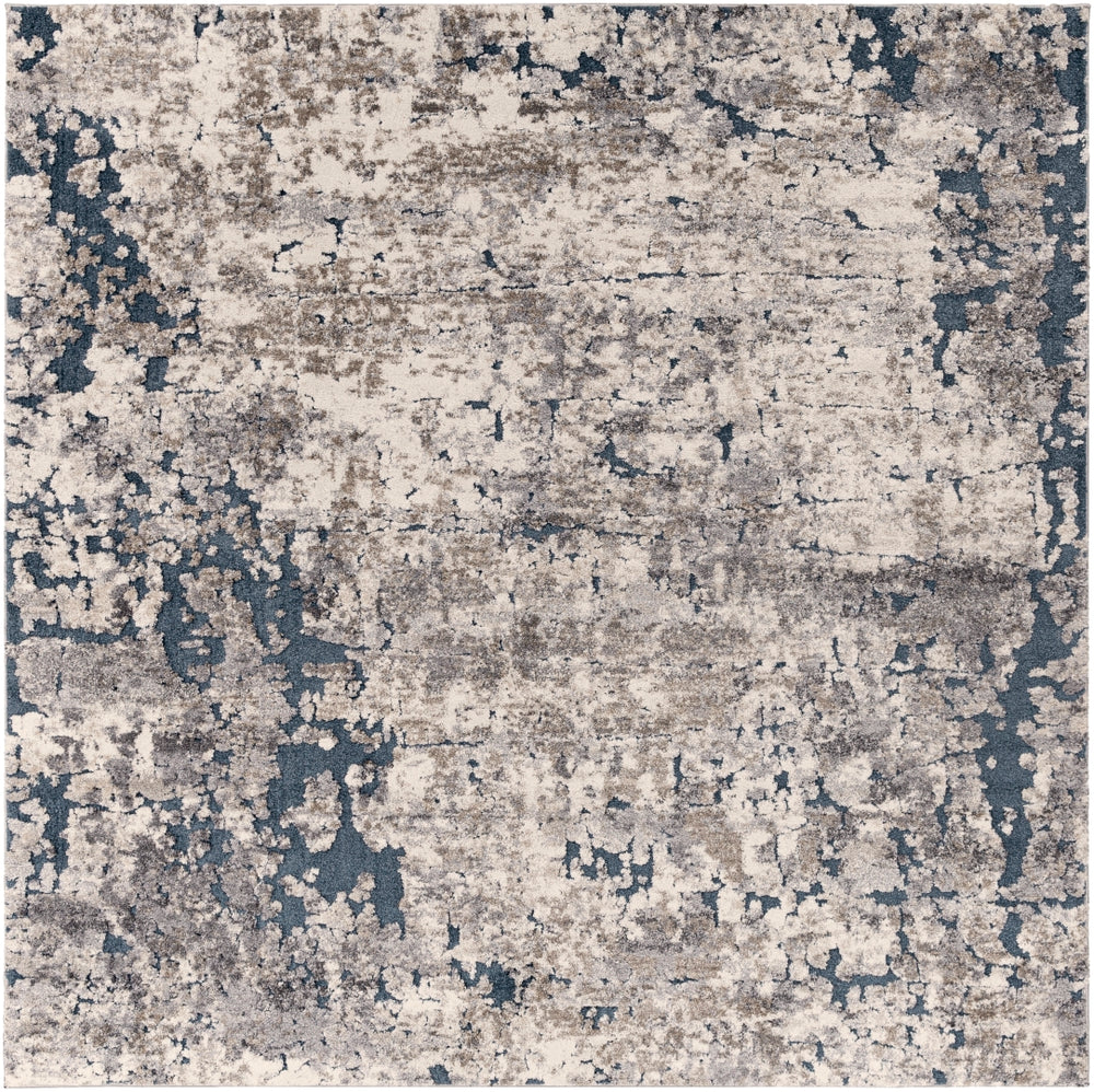 Tuscany TUS-2313 Modern Polypropylene, Polyester Rug TUS2313-9121 Denim, Medium Gray, Black, Ivory, Charcoal, Tan, Beige, Dark Blue 85% Polypropylene, 15% Polyester 9' x 12'1"