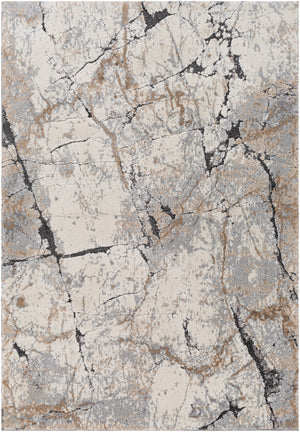 Tuscany TUS-2314 Modern Polypropylene, Polyester Rug TUS2314-9121 Cream, Khaki, Light Gray, Medium Gray, Charcoal 85% Polypropylene, 15% Polyester 9' x 12'1"