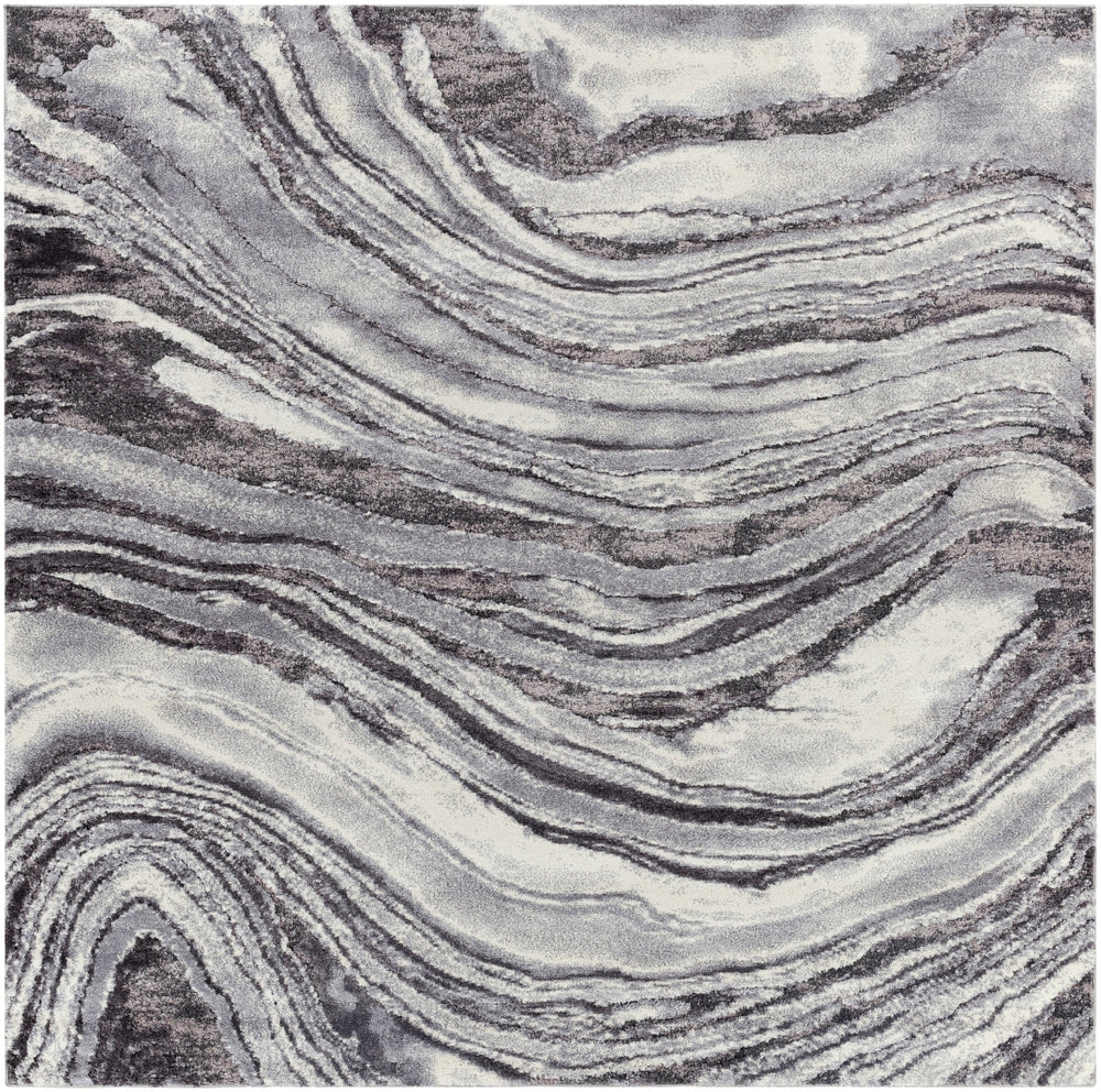 Tuscany TUS-2316 Modern Polypropylene, Polyester Rug TUS2316-9121 Cream, Light Gray, Medium Gray, Charcoal 85% Polypropylene, 15% Polyester 9' x 12'1"