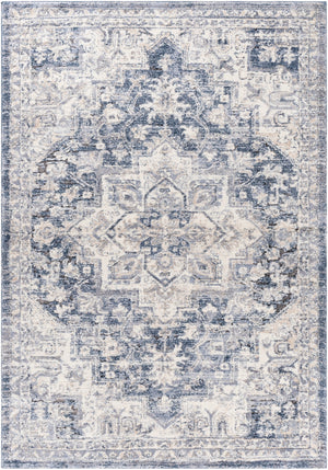 Tuscany TUS-2317 Traditional Polypropylene, Polyester Rug TUS2317-9121 Dark Blue, Denim, Beige, Medium Gray, Light Gray, Cream 85% Polypropylene, 15% Polyester 9' x 12'1"