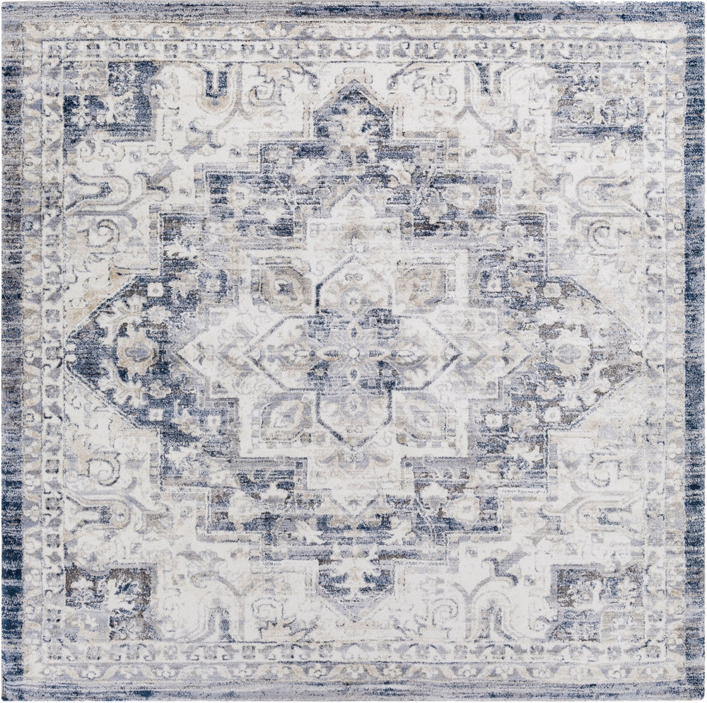 Tuscany TUS-2317 Traditional Polypropylene, Polyester Rug TUS2317-9121 Dark Blue, Denim, Beige, Medium Gray, Light Gray, Cream 85% Polypropylene, 15% Polyester 9' x 12'1"