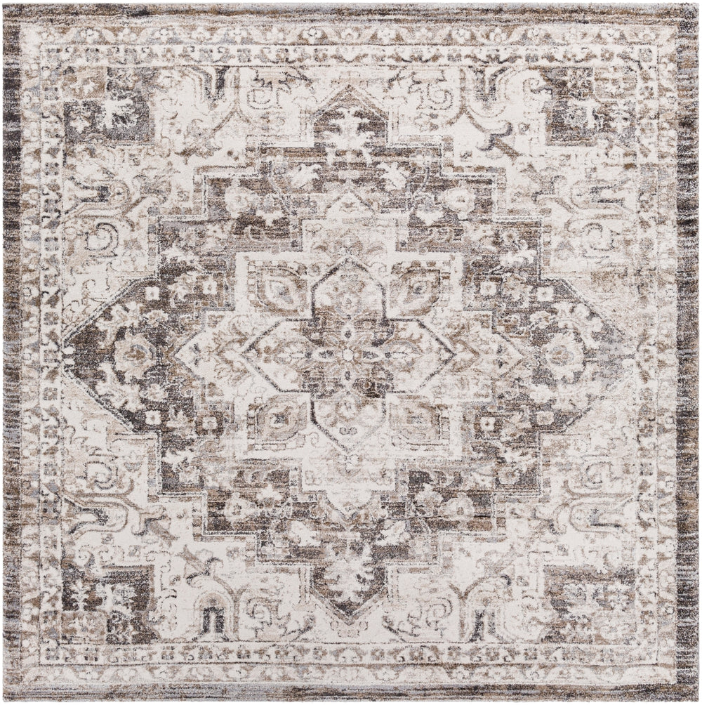 Tuscany TUS-2318 Traditional Polypropylene, Polyester Rug TUS2318-9121 Camel, Charcoal, Medium Gray, Light Gray, Beige, Cream 85% Polypropylene, 15% Polyester 9' x 12'1"