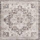 Tuscany TUS-2318 Traditional Polypropylene, Polyester Rug TUS2318-710SQ Camel, Charcoal, Medium Gray, Light Gray, Beige, Cream 85% Polypropylene, 15% Polyester 7'10" Square