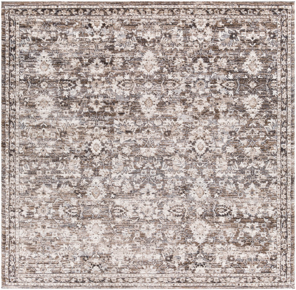 Tuscany TUS-2319 Traditional Polypropylene, Polyester Rug TUS2319-710SQ Dark Brown, Camel, Charcoal, Medium Gray, Light Gray, Beige, Cream 85% Polypropylene, 15% Polyester 7'10" Square