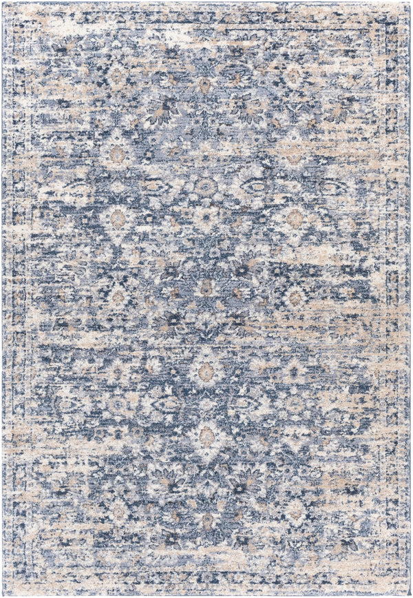 Tuscany TUS-2320 Traditional Polypropylene, Polyester Rug TUS2320-9121 Dark Blue, Denim, Beige, Medium Gray, Light Gray, Cream 85% Polypropylene, 15% Polyester 9' x 12'1"