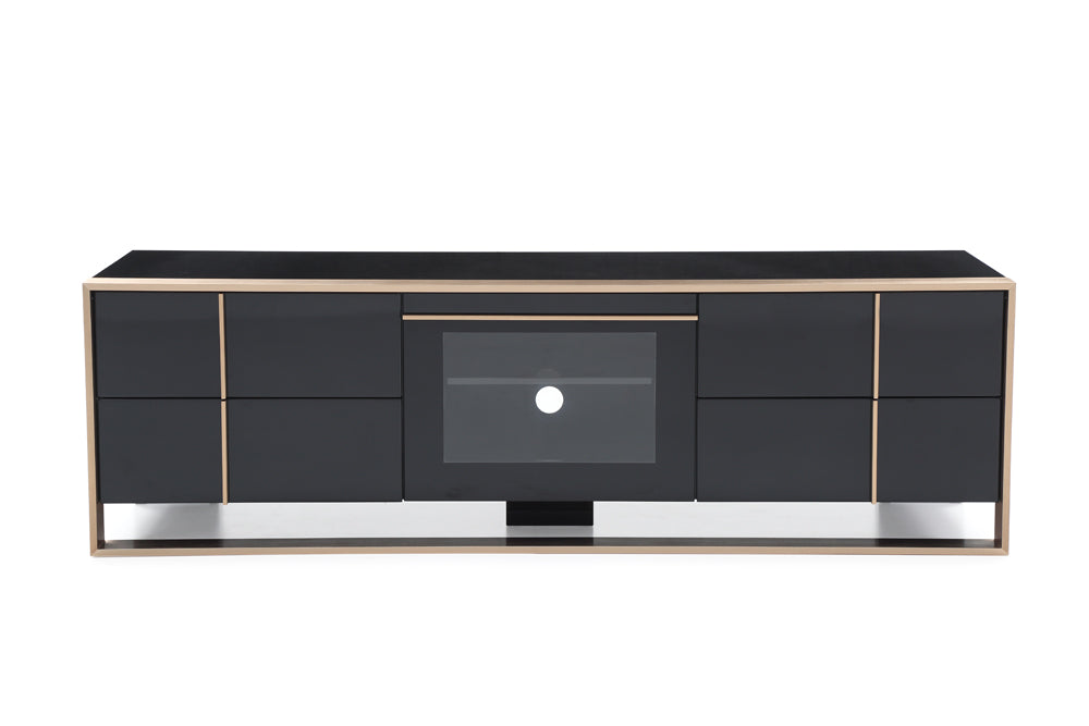VIG Furniture Nova Domus Cartier Modern Black & Rosegold TV Stand VGVCTV-A002