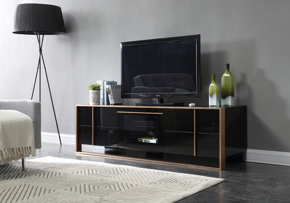 VIG Furniture Nova Domus Cartier Modern Black & Rosegold TV Stand VGVCTV-A002