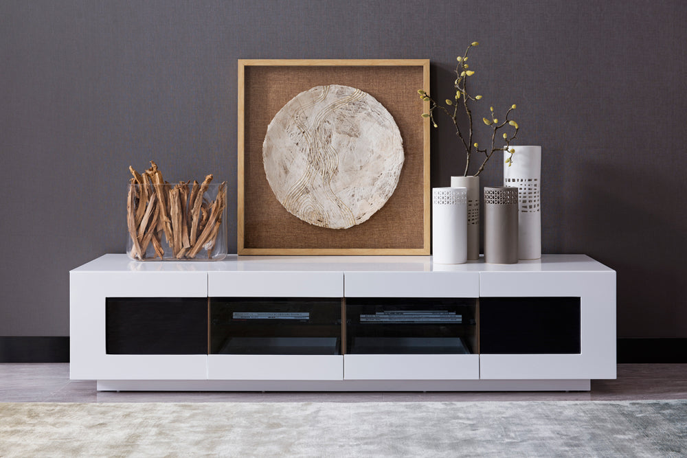 VIG Furniture Modrest Frost Modern Small White TV Unit VGWCTV004SM-WHT