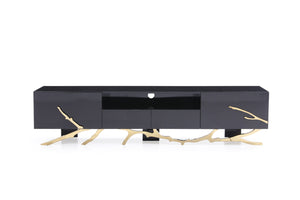 VIG Furniture Modrest Legend Modern Black & Gold TV Stand VGVCTV8111-BLK