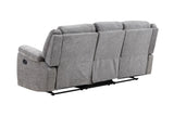 Porter Designs Ronan Soft Gray Chenille Transitional Reclining Sofa Gray 03-201C-01-8078