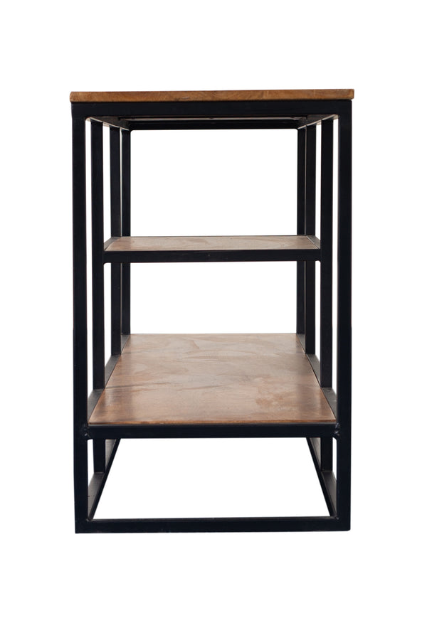 Porter Designs Delancy Solid Mango Wood Industrial TV Stand Brown 06-116-10-3057