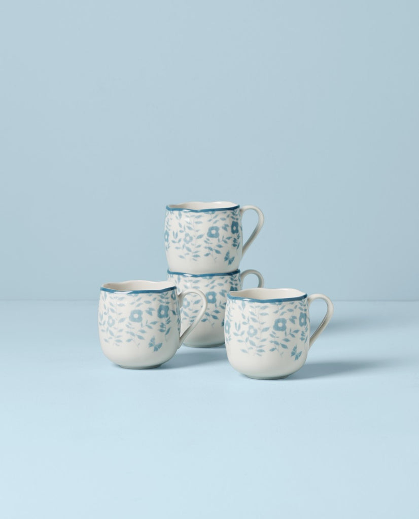 Butterfly Meadow Cottage 4-Piece Mugs - Set of 4