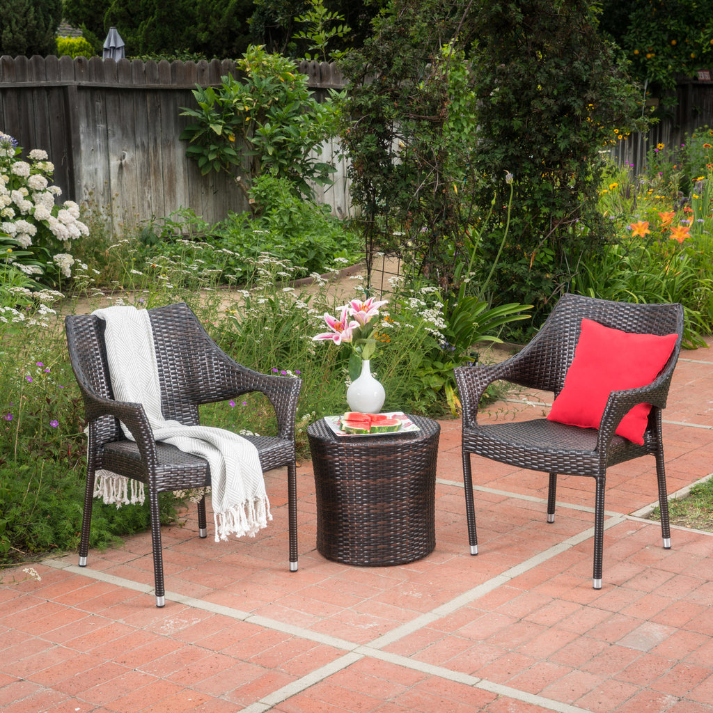 Noble house stackable wicker shop chairs