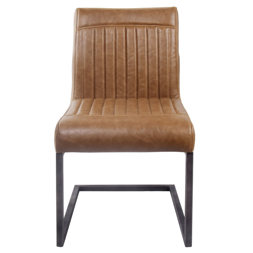 Ronan Leatherette Dining Chair Set of 2 - Modern Industrial Design with Chic Tufting and Durability
