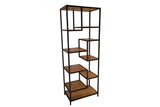 Porter Designs Delancy Solid Wood Industrial Bookcase Brown 09-116-28-3263