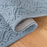 Textural 101 Hand Tufted 80% Wool 20% Cotton Contemporary Rug Blue 80% Wool 20% Cotton TXT101M-9