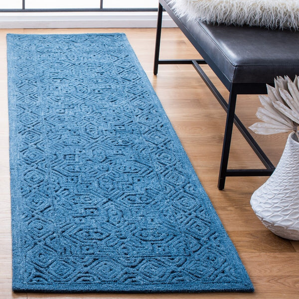 Textural 101 Hand Tufted 80% Wool 20% Cotton Contemporary Rug Dark Blue 80% Wool 20% Cotton TXT101N-9