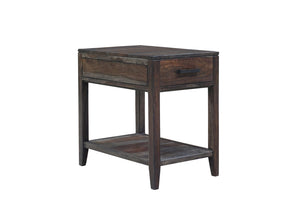 Porter Designs Fall River Solid Sheesham Wood Contemporary End Table Natural 10-117-01-4496
