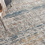 Nourison Rustic Textures RUS14 Painterly Machine Made Power-loomed Indoor Area Rug Light Grey Multi 7'10" x 10'6" 99446799296