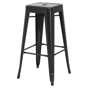 Metropolis Metal Backless Counter Stool Set of 4 - Stylish, Stackable, Durable for Home & Patio