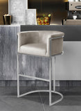 Finley Taupe Bar Stool with Chrome Legs