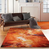 Nourison Le Reve LER05 Artistic Machine Made Tufted Indoor only Area Rug Red Flame 5'3" x 7'3" 99446494641