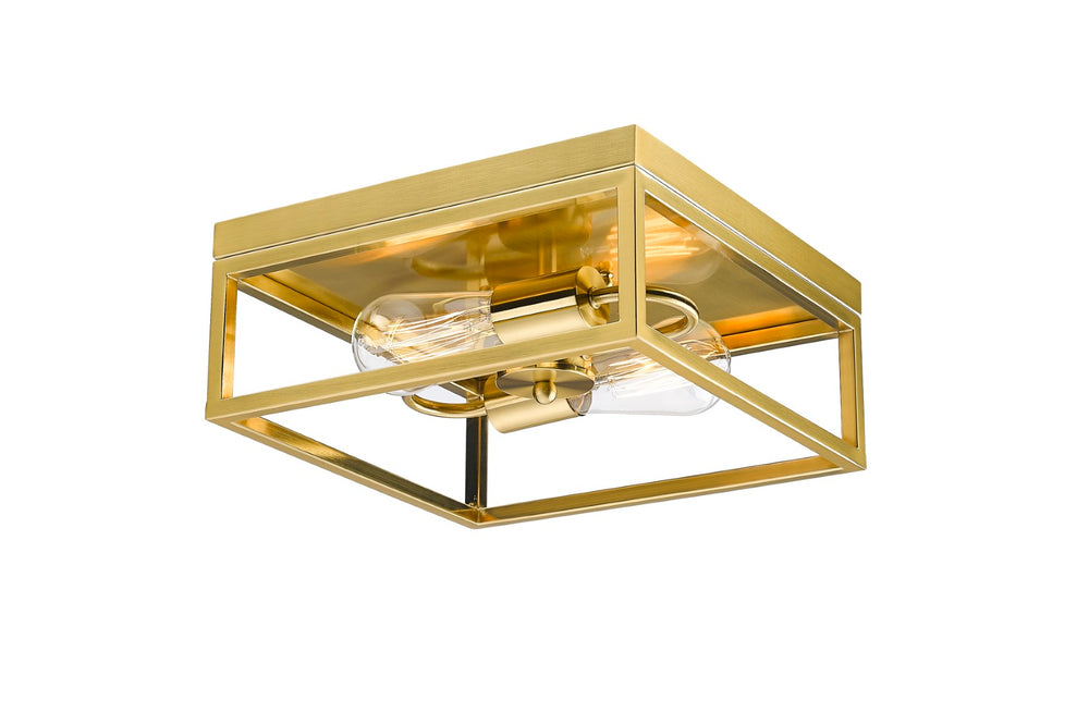 Bethel Gold Flush Mount Light Fixture - Elegant Iron Frame, Perfect Illumination for Any Room