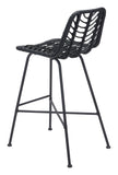English Elm EE2993 Steel, Polyethylene Modern Commercial Grade Bar Chair Set - Set of 2 Black Steel, Polyethylene