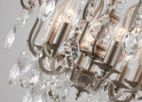 Bethel Pewter Chandelier in Metal & Crystal