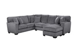 Porter Designs Augusta Soft Gray Chenille Fabric Modern Sectional Gray 01-207C-10-1743-KIT