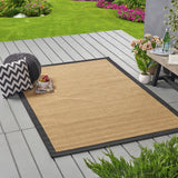 Noble House Troy Indoor/ Outdoor Border 5 x 8 Area Rug, Beige and Black