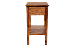 Porter Designs Sheesham Accents Solid Wood Natural End Table Brown 05-116-07-PDU08H